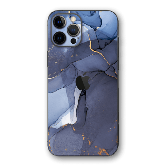 iPhone 12 PRO SIGNATURE AGATE GEODE Pigeon Blue-Gold Skin - Premium Protective Skin Wrap Sticker Decal Cover by QSKINZ | Qskinz.com