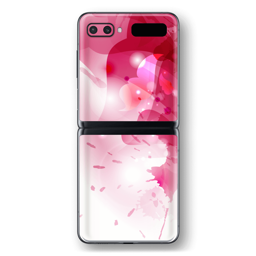 Samsung Galaxy Z Flip Print Printed Custom SIGNATURE Ruby-Pink Splash Skin Wrap Sticker Decal Cover Protector by EasySkinz