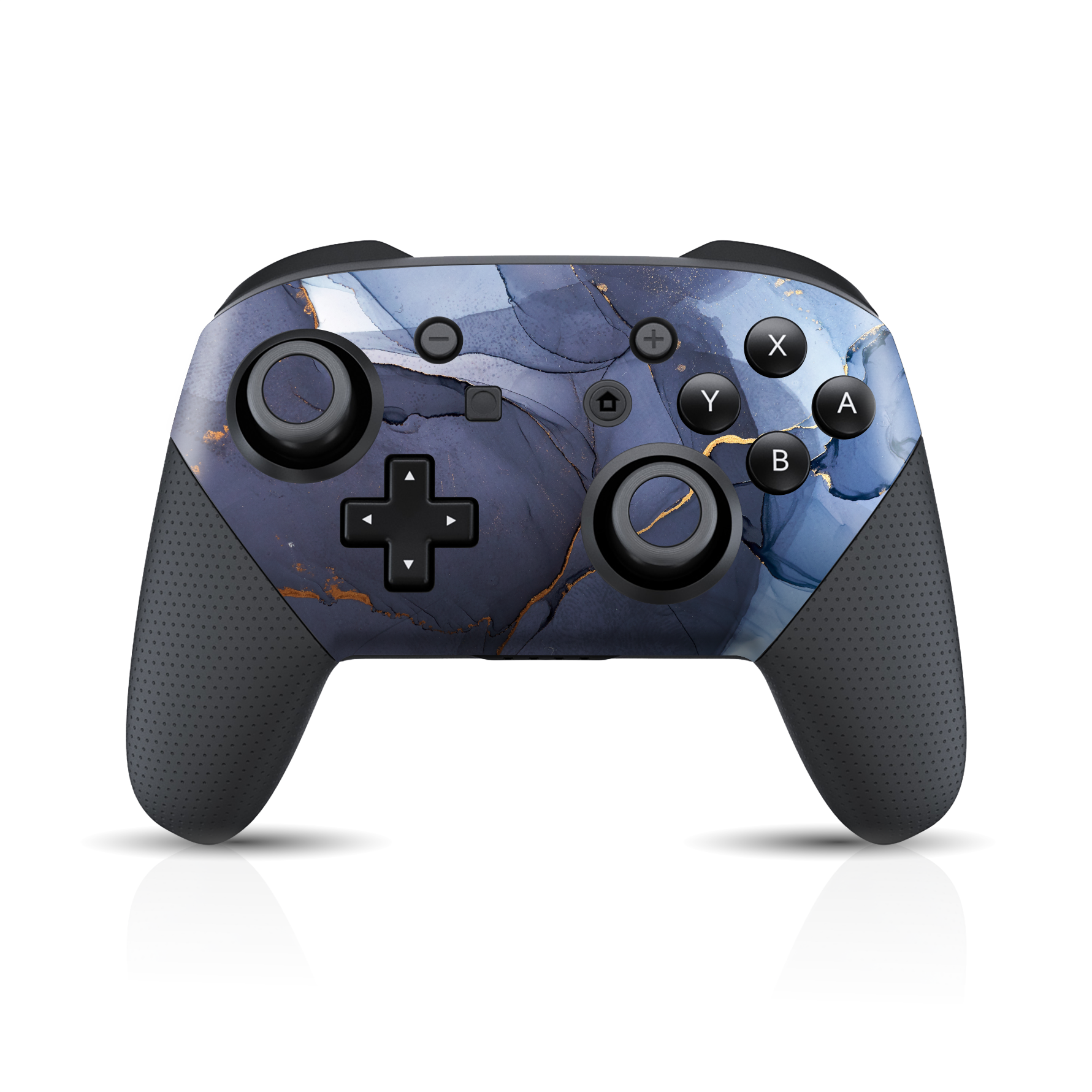Nintendo Switch Pro Controller Skin - Signature Agate Geode Pigeon Blue-Gold