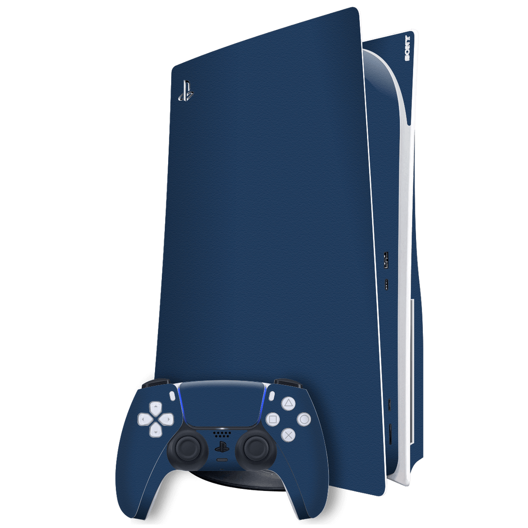 Playstation 5 (PS5) DISC Edition Luxuria Admiral Blue 3D Textured Skin Wrap Sticker Decal Cover Protector by EasySkinz | EasySkinz.com