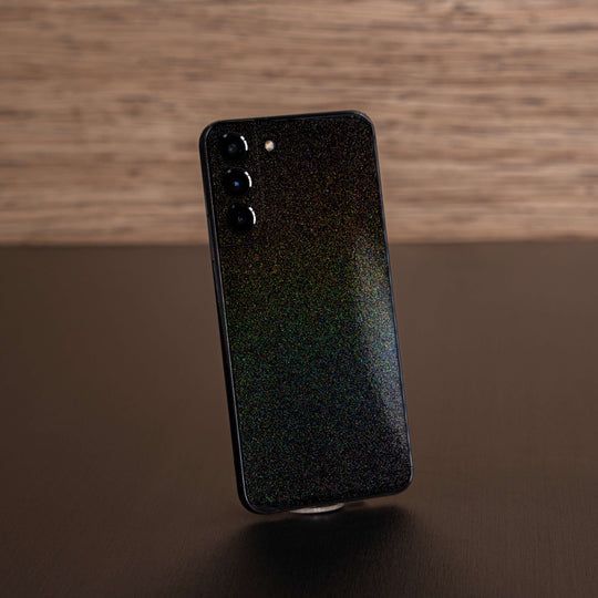 Samsung Galaxy S22+ PLUS GALAXY Black Milky Way Rainbow Sparkling Metallic Gloss Finish Skin Wrap Sticker Decal Cover Protector by EasySkinz | EasySkinz.com