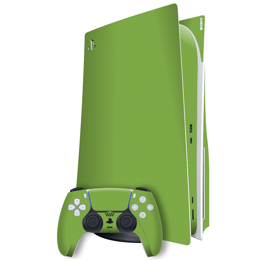 Playstation 5 (PS5) DISC Edition Luxuria Lime Green 3D Textured Skin Wrap Sticker Decal Cover Protector by EasySkinz | EasySkinz.com