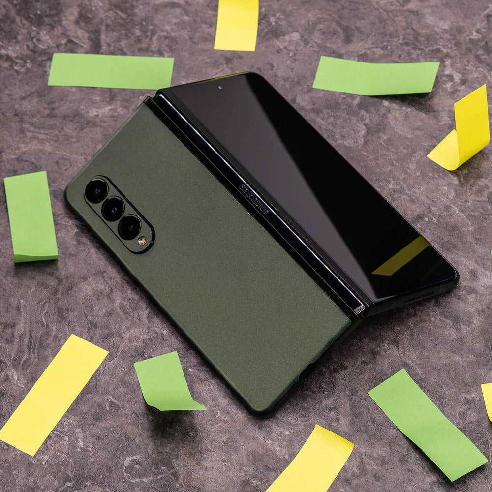 Samsung Galaxy Z Fold 3 Military Green Metallic Matt Matte Skin Wrap Sticker Decal Cover Protector by EasySkinz