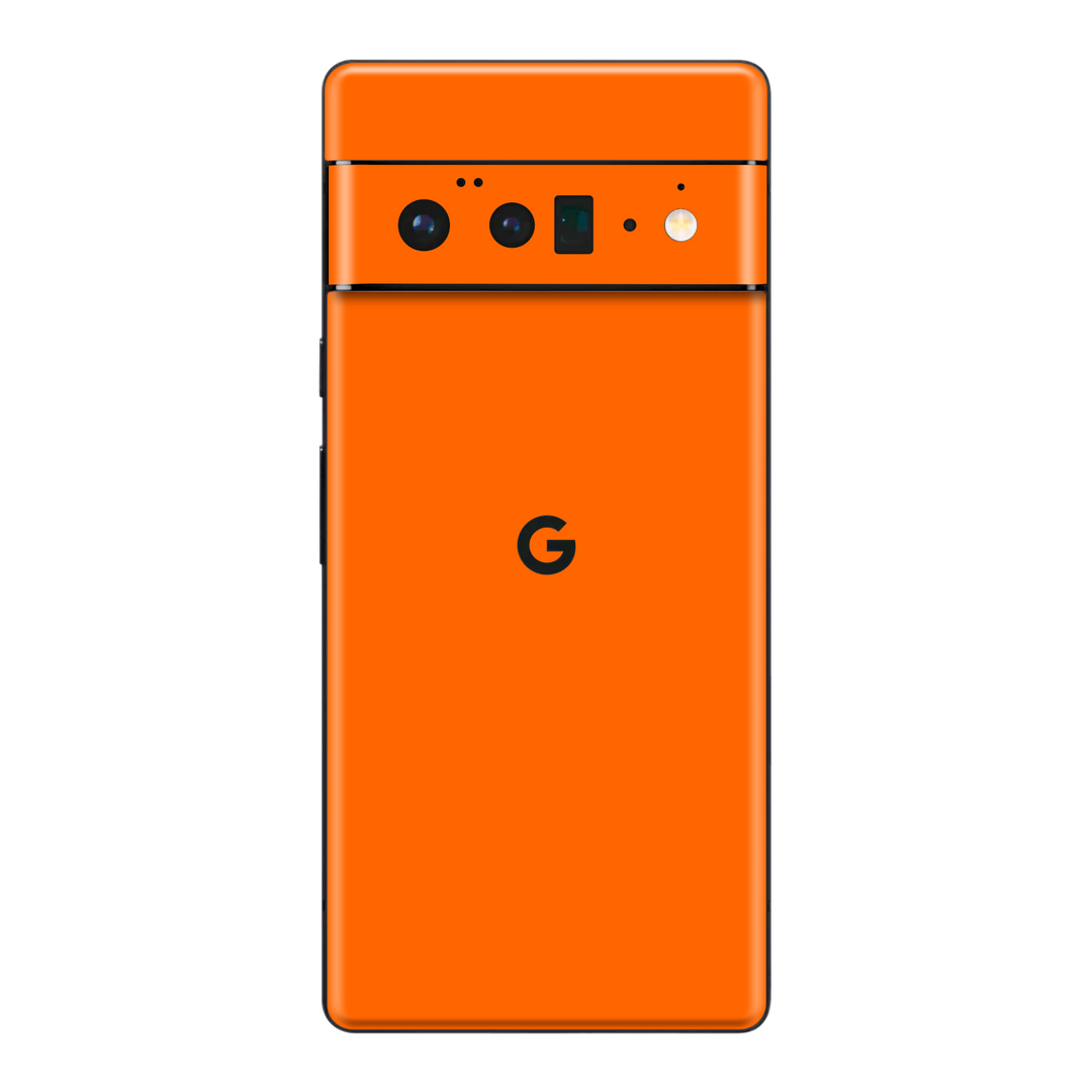 Google Pixel 6 Pro Gloss Glossy Orange Skin Wrap Sticker Decal Cover Protector by EasySkinz | EasySkinz.com