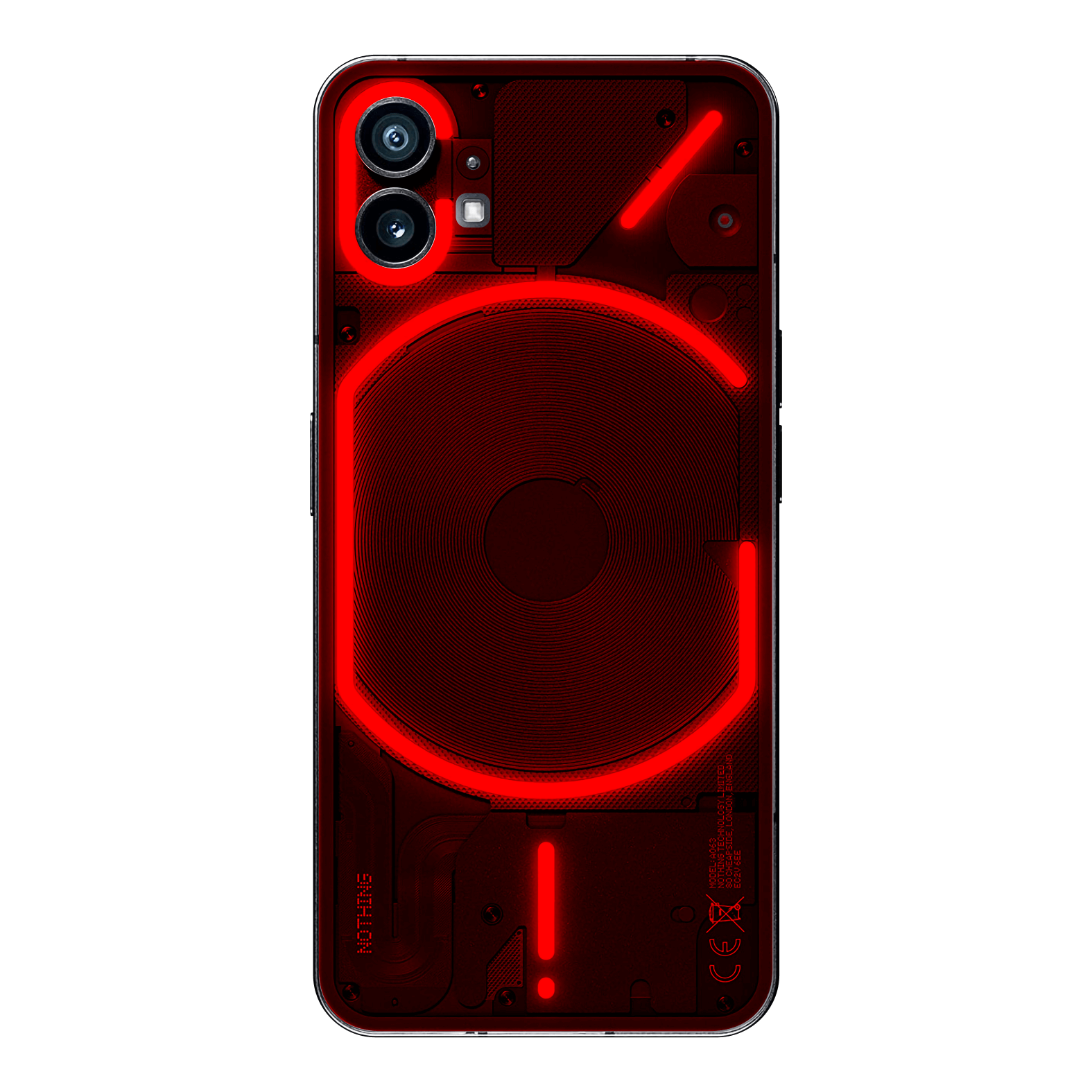 Nothing Phone (1) Glossy Coloured Transparent See-Through Clear RED Skin Wrap Sticker Decal Cover Protector by EasySkinz | EasySkinz.com