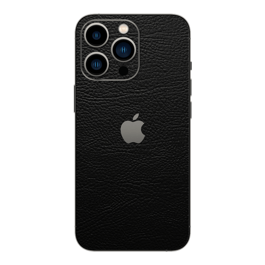 iPhone 14 Pro MAX LUXURIA RIDERS Black LEATHER Textured Skin - Premium Protective Skin Wrap Sticker Decal Cover by QSKINZ | Qskinz.com