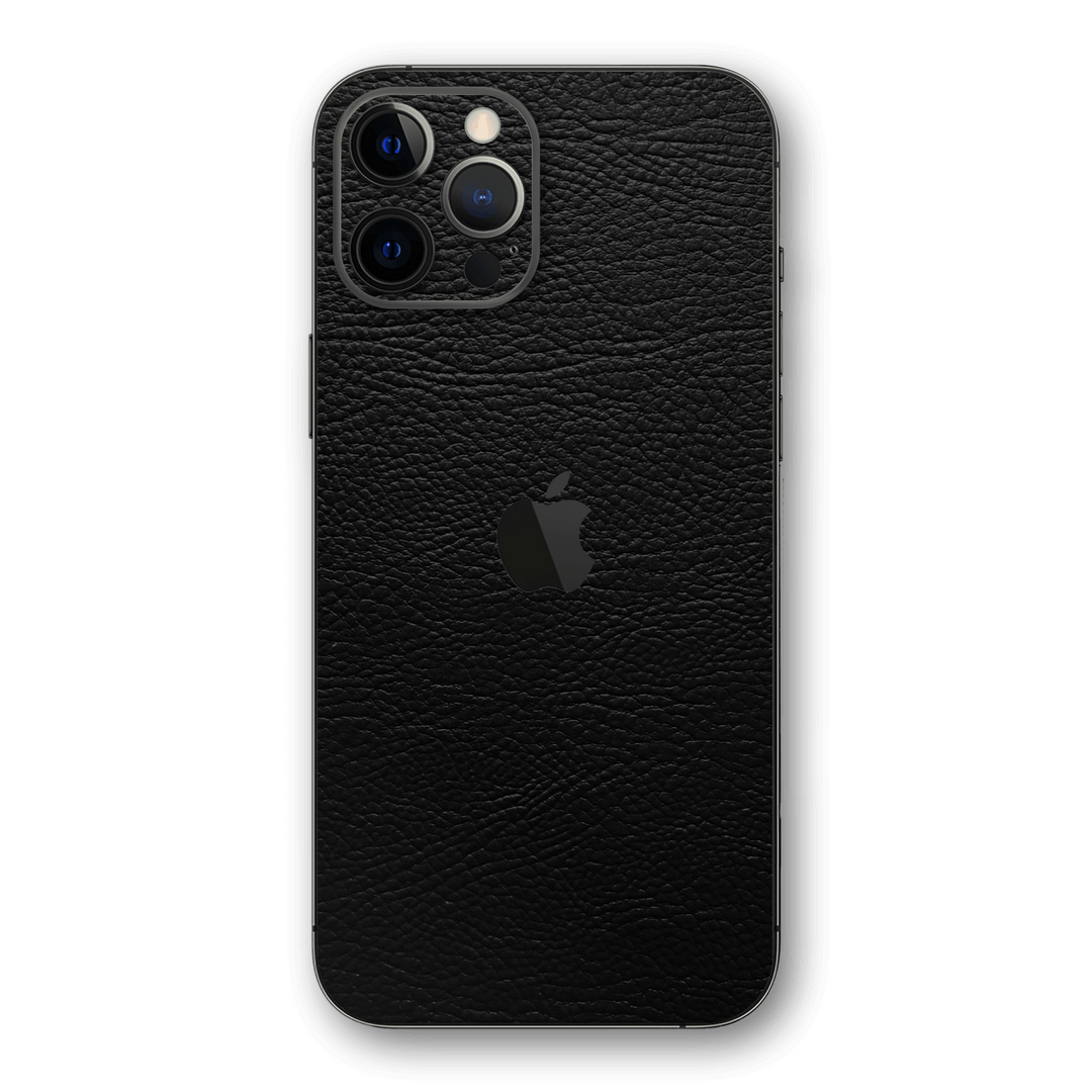 iPhone 12 PRO LUXURIA RIDERS Black LEATHER Textured Skin - Premium Protective Skin Wrap Sticker Decal Cover by QSKINZ | Qskinz.com