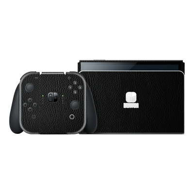Nintendo Switch OLED LUXURIA RIDERS Black LEATHER Textured Skin