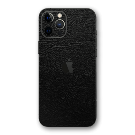 iPhone 12 Pro MAX LUXURIA RIDERS Black LEATHER Textured Skin - Premium Protective Skin Wrap Sticker Decal Cover by QSKINZ | Qskinz.com