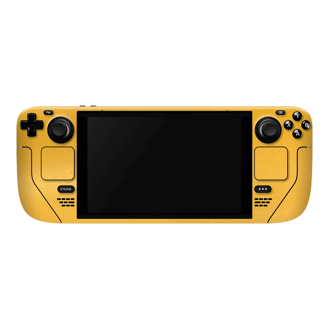 Steam Deck Yellow Metallic Matt Matte Skin Wrap Sticker Decal Cover Protector by EasySkinz | EasySkinz.com