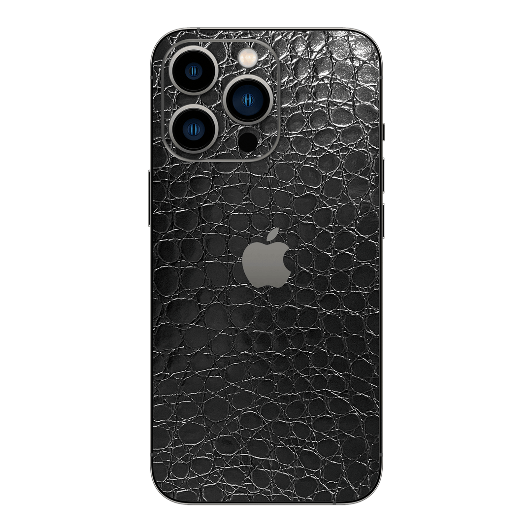 iPhone 13 Pro MAX LUXURIA BLACK ALLIGATOR Leather Textured Skin - Premium Protective Skin Wrap Sticker Decal Cover by QSKINZ | Qskinz.com