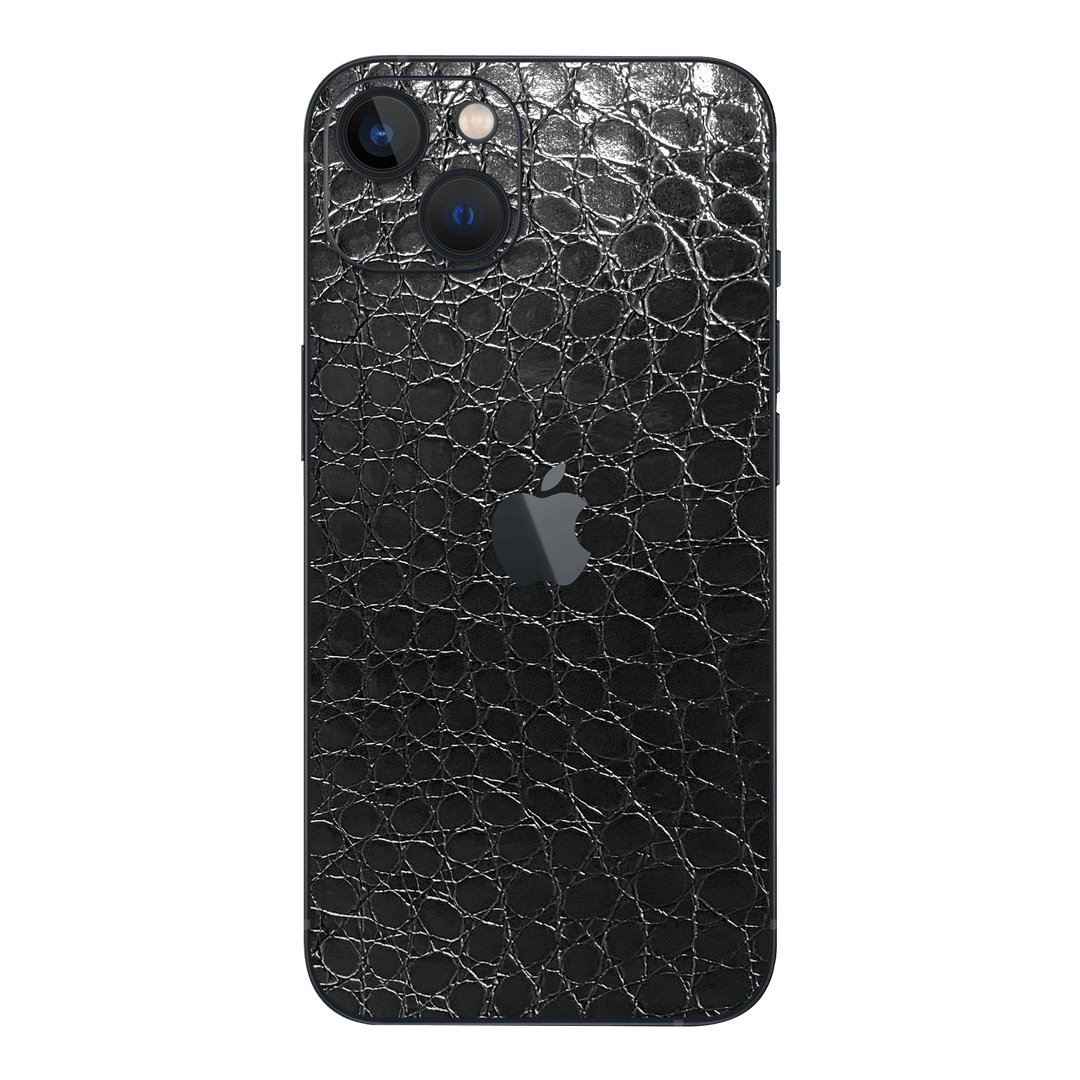 iPhone 14 LUXURIA BLACK ALLIGATOR Leather Textured Skin - Premium Protective Skin Wrap Sticker Decal Cover by QSKINZ | Qskinz.com