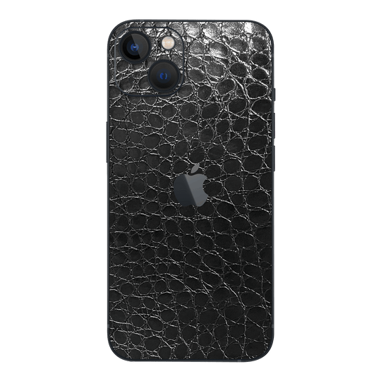 iPhone 14 LUXURIA BLACK ALLIGATOR Leather Textured Skin - Premium Protective Skin Wrap Sticker Decal Cover by QSKINZ | Qskinz.com