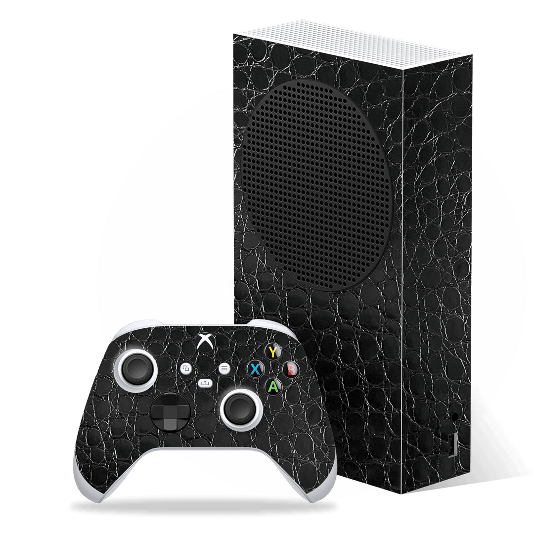 XBOX Series S Luxuria Black Leather Alligator Skin Wrap Decal Protector | EasySkinz