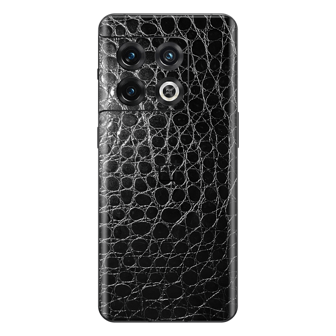 OnePlus 10 PRO Luxuria Black Leather Alligator Crocodile Reptile 3D Textured Skin Wrap Decal Cover Protector by EasySkinz | EasySkinz.com