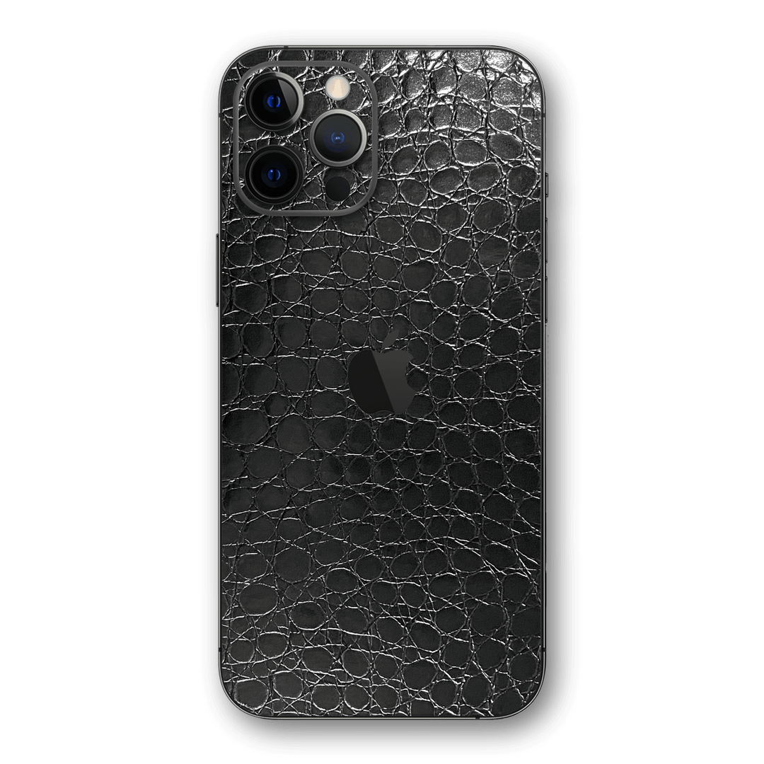 iPhone 12 Pro MAX LUXURIA BLACK ALLIGATOR Leather Skin - Premium Protective Skin Wrap Sticker Decal Cover by QSKINZ | Qskinz.com