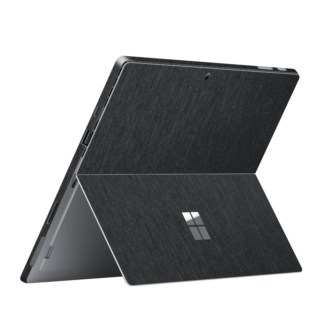 Microsoft Surface Pro 7 Brushed Metal Black Metallic Skin, Wrap, Decal, Protector, Cover by EasySkinz | EasySkinz.com