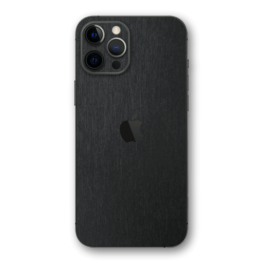 iPhone 12 Pro MAX BRUSHED BLACK Metallic Skin - Premium Protective Skin Wrap Sticker Decal Cover by QSKINZ | Qskinz.com