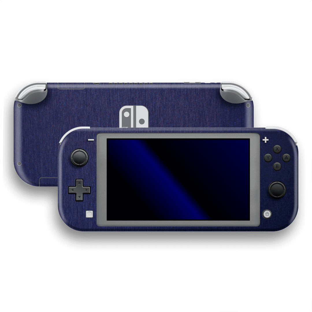 Nintendo Switch LITE Brushed Blue Metallic Skin Wrap Sticker Decal Cover Protector by EasySkinz