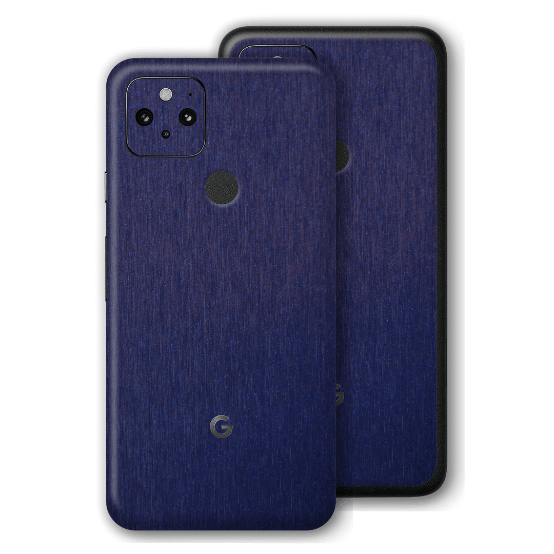 Pixel 5 Brushed Metal BLUE Metallic Skin, Wrap, Decal, Protector, Cover by EasySkinz | EasySkinz.com