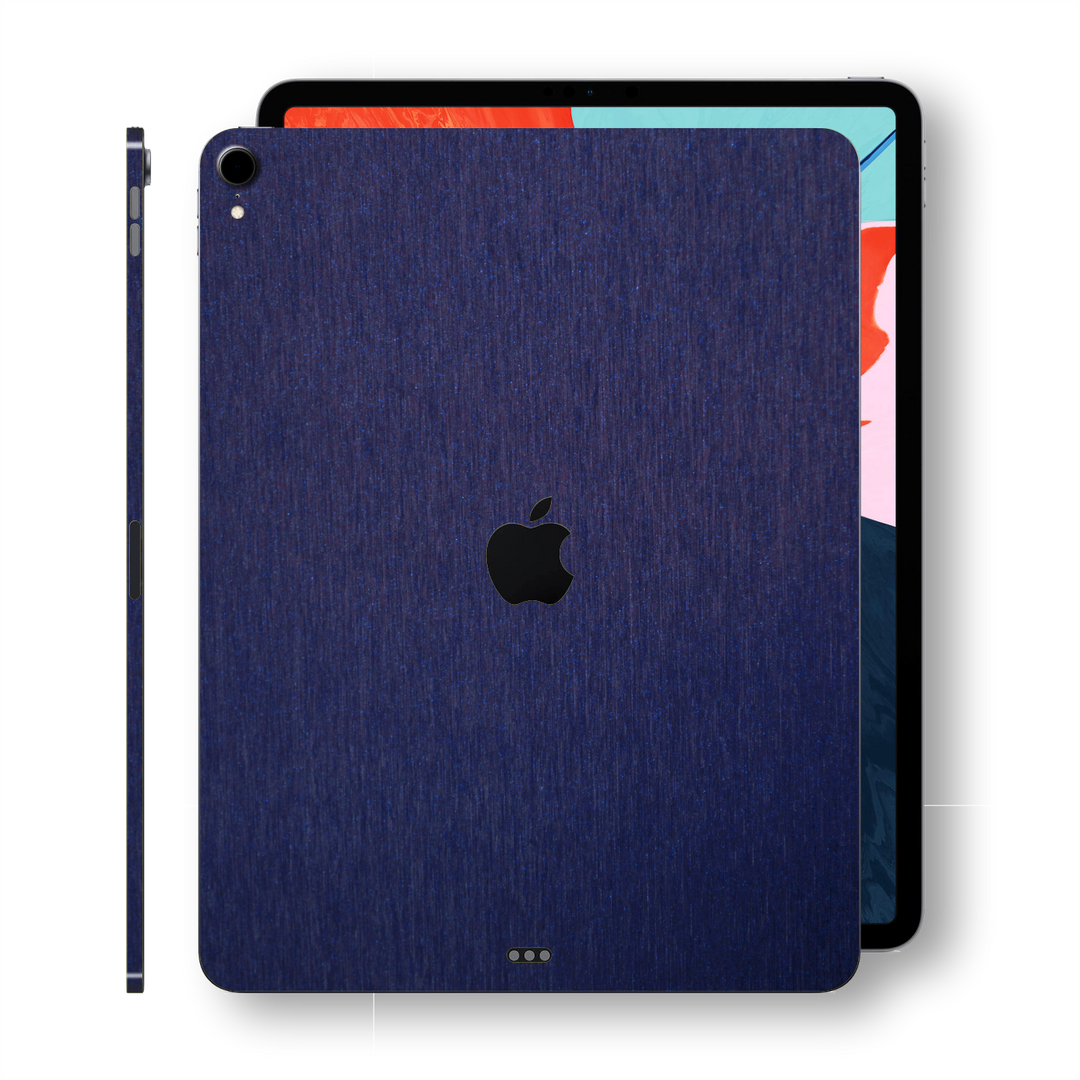 iPad PRO 12.9 inch 3rd Generation 2018 3M Brushed Blue Metallic Skin Wrap Sticker Decal Cover Protector by EasySkinz