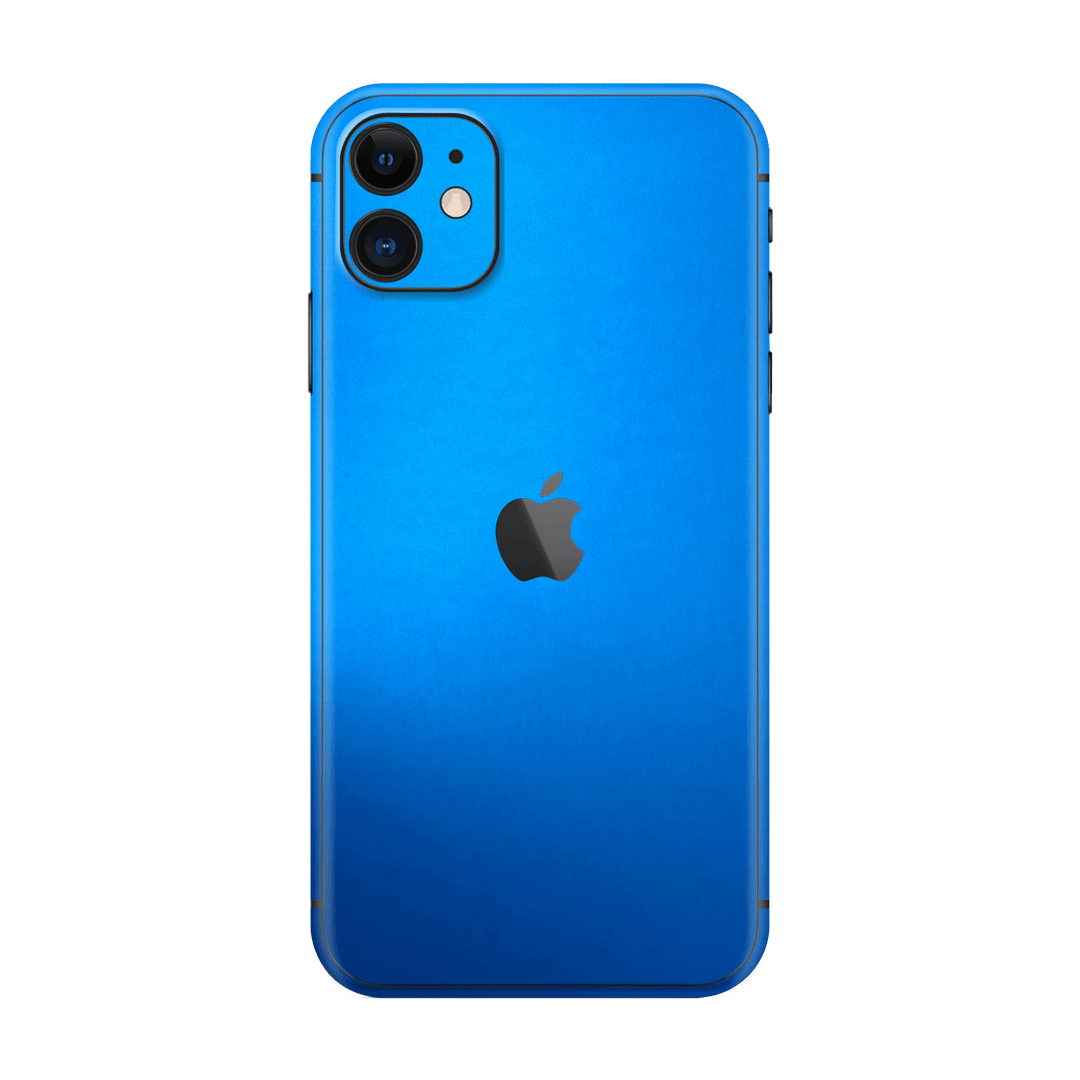 iPhone 11 SATIN BLUE Metallic Skin, Wrap, Decal – Qskinz™ iPhone 11 SATIN BLUE Metallic Skin, Wrap, Decal – Qskinz™