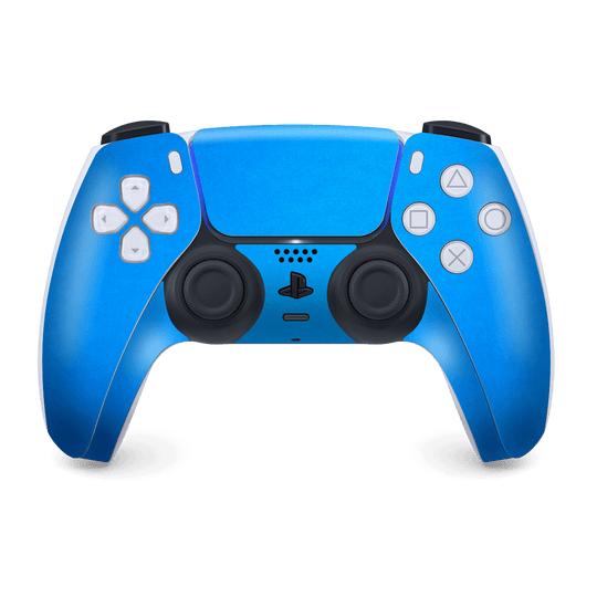 PS5 Playstation 5 DualSense Wireless Controller Skin - Satin Blue Metallic Matt Matte Skin Wrap Decal Cover Protector by EasySkinz | EasySkinz.com