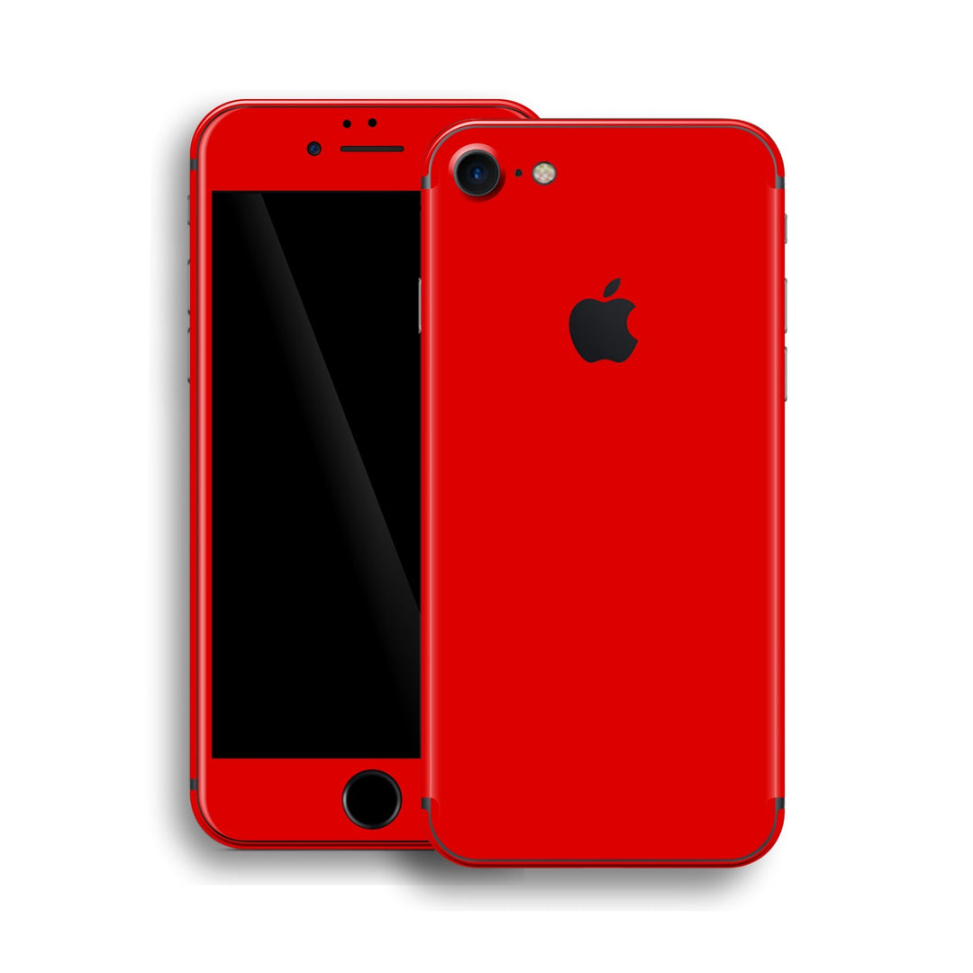 iPhone 8 Glossy Bright Red Skin, Wrap, Decal, Protector, Cover by EasySkinz | EasySkinz.com