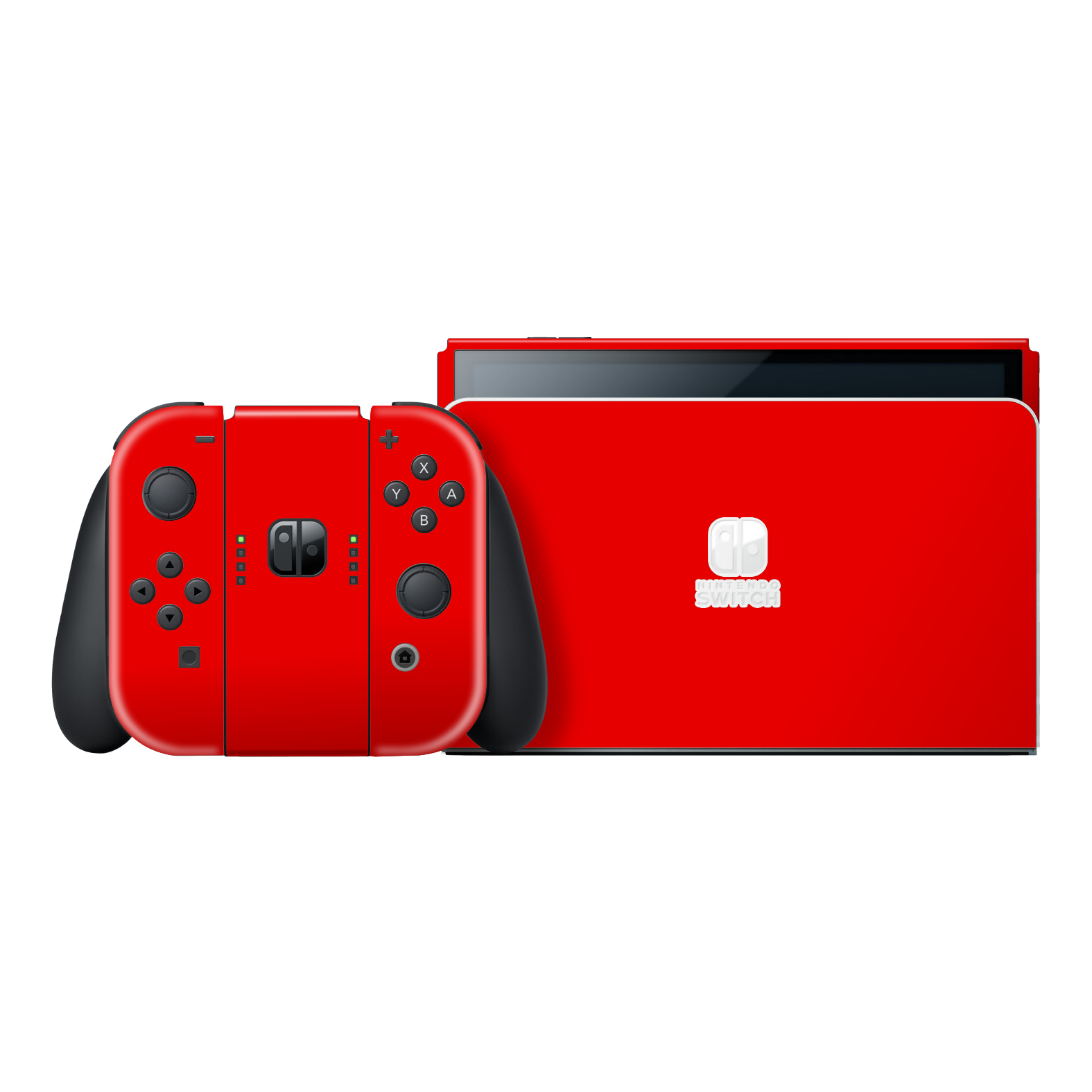 Nintendo Switch OLED GLOSSY Bright Red Skin, Wrap