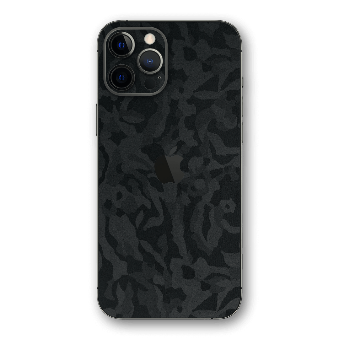 iPhone 12 PRO Luxuria BLACK CAMO 3D TEXTURED Skin - Premium Protective Skin Wrap Sticker Decal Cover by QSKINZ | Qskinz.com
