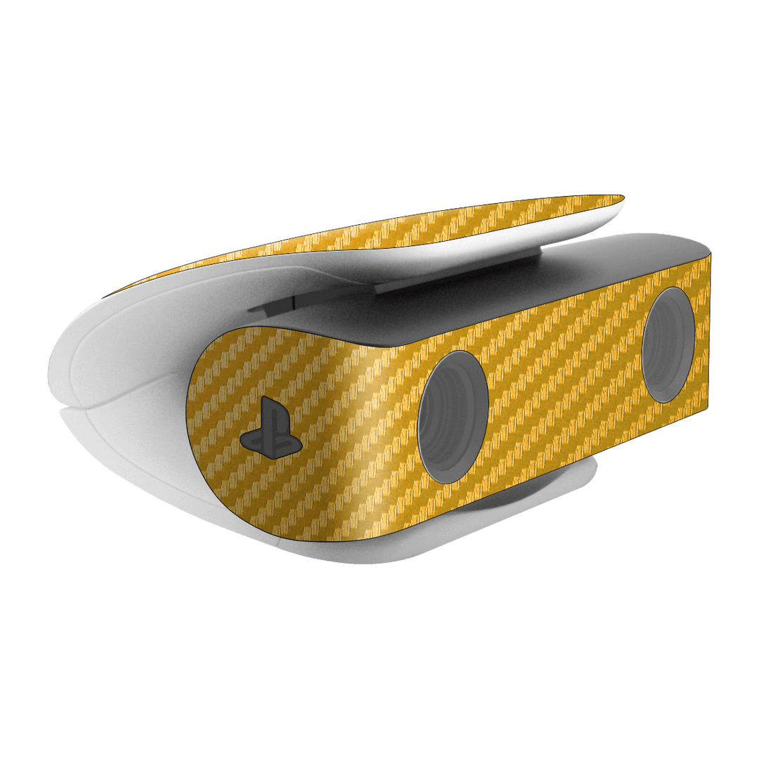 PS5 Playstation 5 HD Camera Skin - Gold Metallic 3D Textured Carbon Fibre Fiber Skin Wrap Decal Cover Protector by EasySkinz | EasySkinz.com
