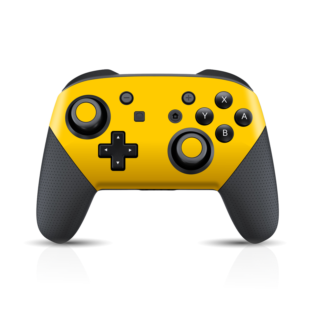 Nintendo Switch Pro CONTROLLER Glossy Golden Yellow Skin Wrap Sticker Decal Cover Protector by EasySkinz