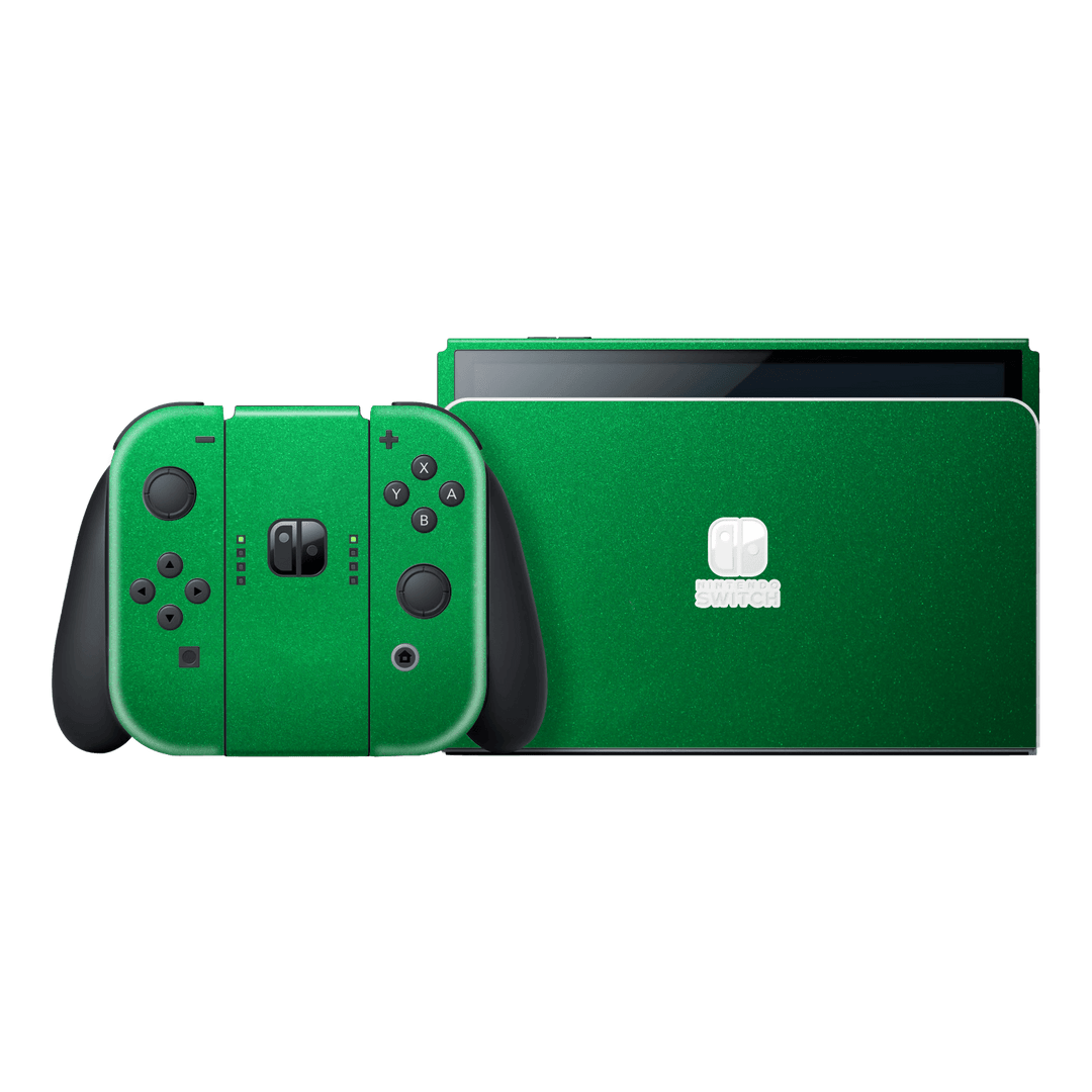 Nintendo Switch OLED Viper Green Tuning Metallic Gloss Finish Skin Wrap Sticker Decal Cover Protector by EasySkinz | EasySkinz.com