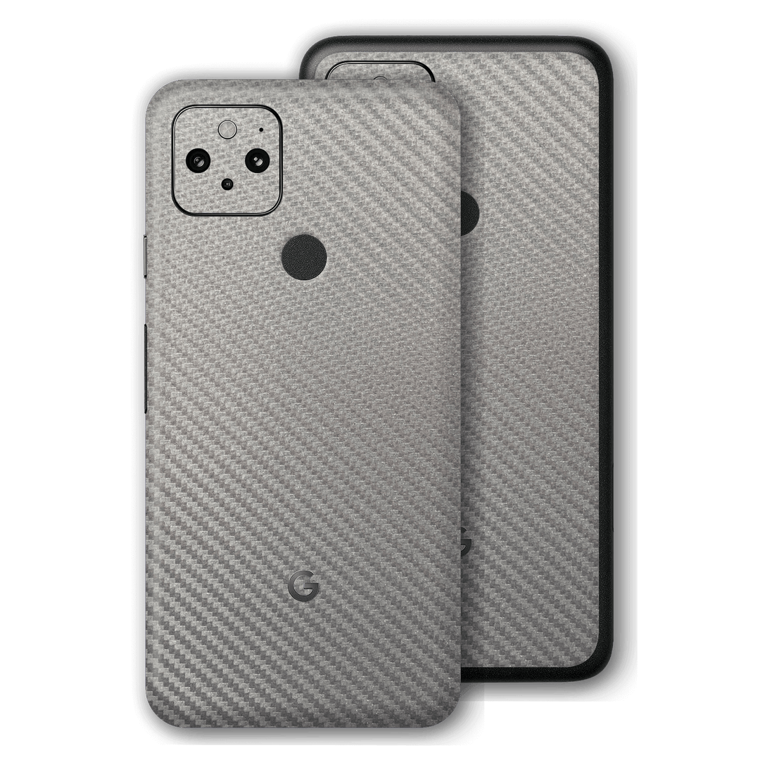 Pixel 5 Metallic Grey 3D Textured CARBON Fibre Fiber Skin, Wrap, Decal, Protector, Cover by EasySkinz | EasySkinz.com