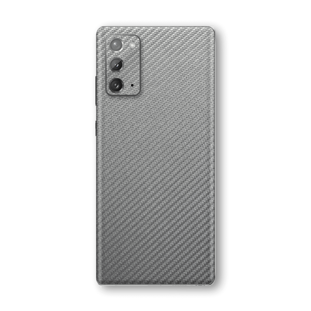 Samsung Galaxy NOTE 20 3D Textured Metallic Grey Carbon Fibre Fiber Skin Wrap Sticker Decal Cover Protector by EasySkinz