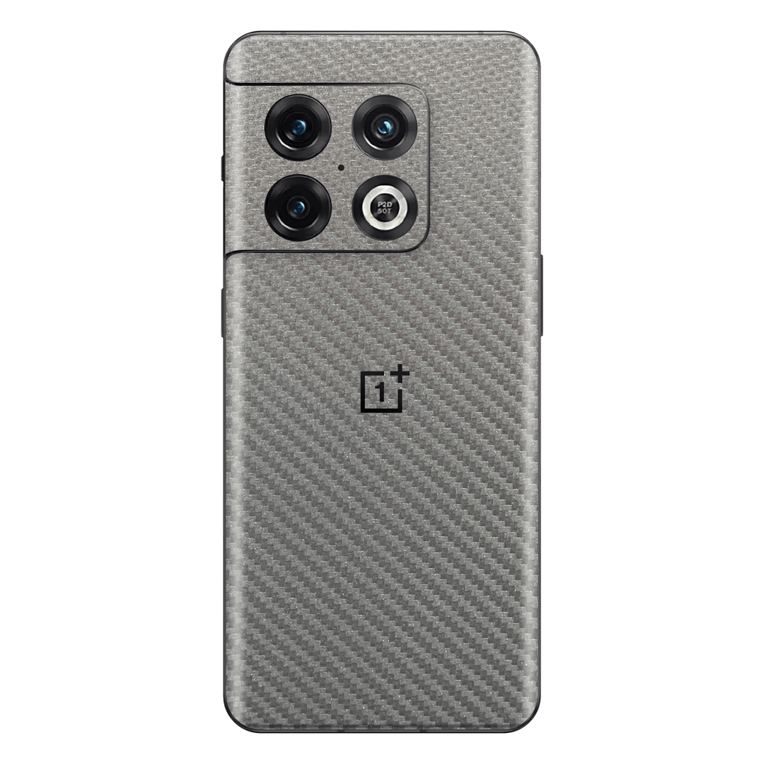 OnePlus 10 PRO Grey Metallic 3D Textured Carbon Fibre Fiber Skin Wrap Decal Cover Protector by EasySkinz | EasySkinz.com