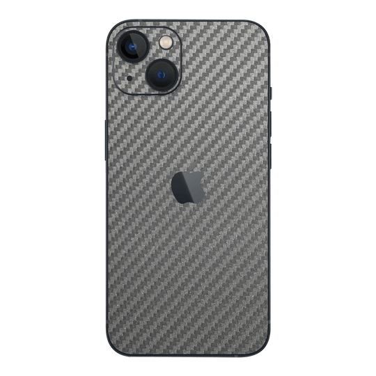 iPhone 14 3D Textured CARBON Fibre Skin - Metallic Grey - Premium Protective Skin Wrap Sticker Decal Cover by QSKINZ | Qskinz.com