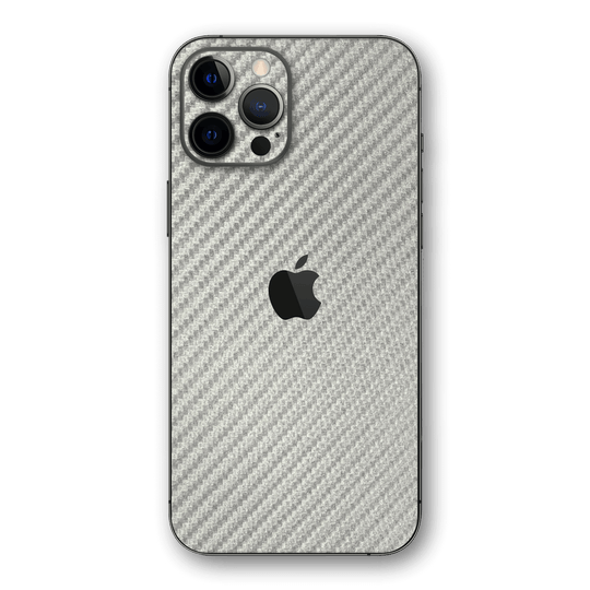 iPhone 12 PRO 3D Textured CARBON Fibre Skin - Metallic Grey - Premium Protective Skin Wrap Sticker Decal Cover by QSKINZ | Qskinz.com