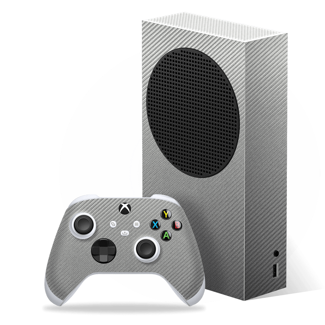 XBOX Series S (2020) Metallic Grey 3D Textured CARBON Fibre Fiber Skin, Wrap, Decal, Protector, Cover by EasySkinz | EasySkinz.com