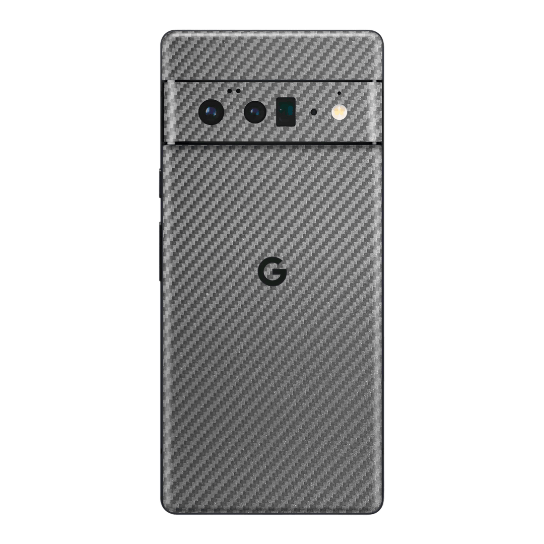 Google Pixel 6 Pro Metallic Grey 3D Textured Carbon Fibre Fiber Skin Wrap Sticker Decal Cover Protector by EasySkinz | EasySkinz.com