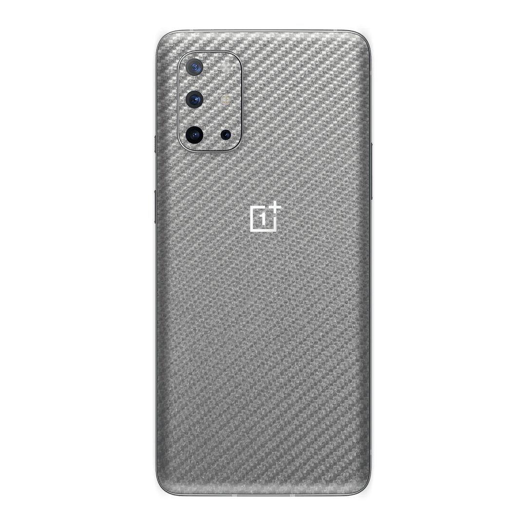 OnePlus 8T Metallic Grey 3D Textured CARBON Fibre Fiber Skin, Wrap, Decal, Protector, Cover by EasySkinz | EasySkinz.com