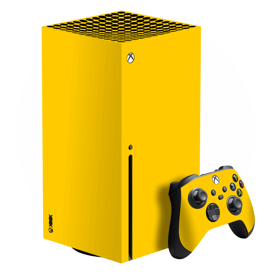 XBOX Series X Glossy Golden Yellow Skin, Wrap, Decal, Protector, Cover by EasySkinz | EasySkinz.com