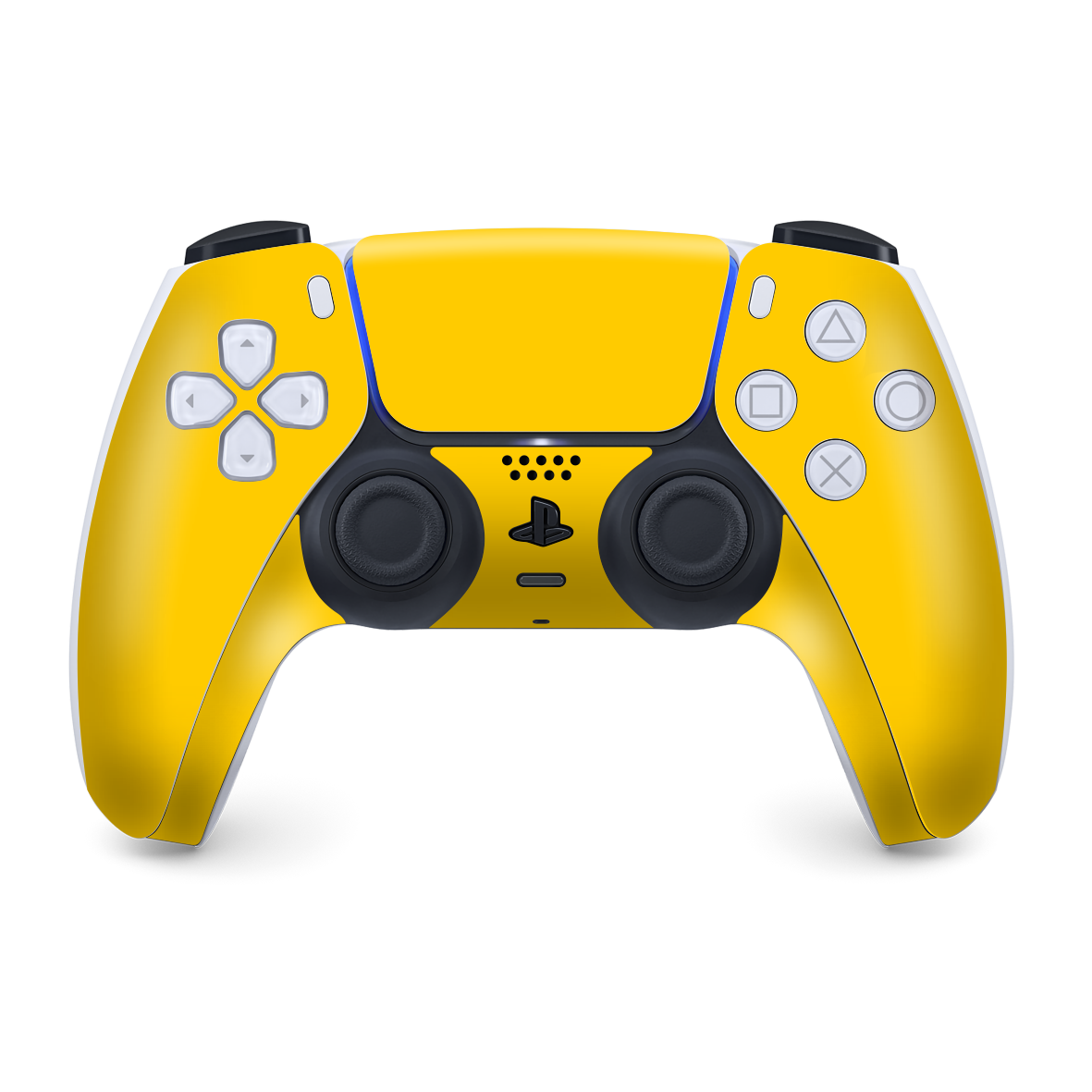 PS5 Playstation 5 DualSense Wireless Controller Skin - Gloss Glossy Golden Yellow Skin Wrap Decal Cover Protector by EasySkinz | EasySkinz.com