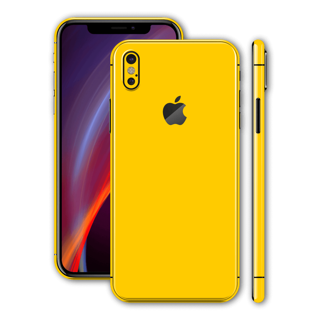 iPhone XS Glossy Golden Yellow Skin, Wrap, Decal, Protector, Cover by EasySkinz | EasySkinz.com