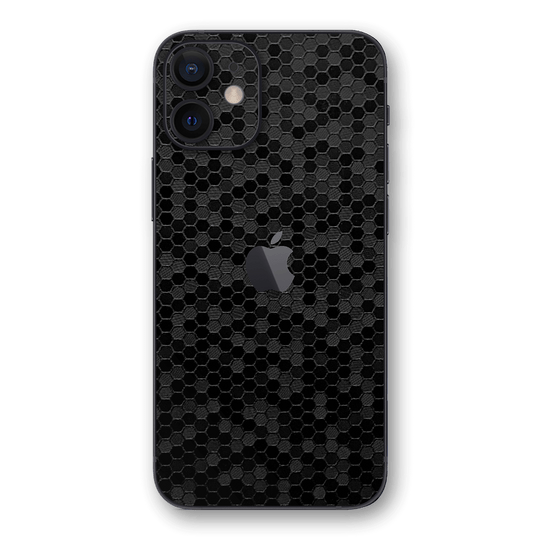 iPhone 12 LUXURIA BLACK HONEYCOMB 3D TEXTURED Skin - Premium Protective Skin Wrap Sticker Decal Cover by QSKINZ | Qskinz.com