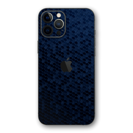 iPhone 12 PRO LUXURIA Navy Blue HONEYCOMB 3D TEXTURED Skin - Premium Protective Skin Wrap Sticker Decal Cover by QSKINZ | Qskinz.com