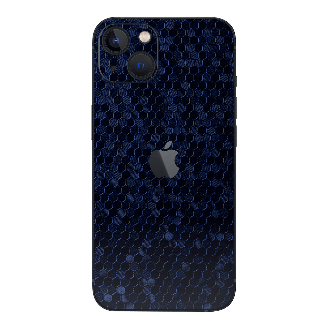iPhone 13 LUXURIA Navy Blue HONEYCOMB 3D TEXTURED Skin - Premium Protective Skin Wrap Sticker Decal Cover by QSKINZ | Qskinz.com