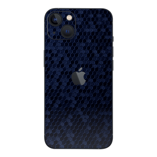 iPhone 14 LUXURIA Navy Blue HONEYCOMB 3D TEXTURED Skin - Premium Protective Skin Wrap Sticker Decal Cover by QSKINZ | Qskinz.com