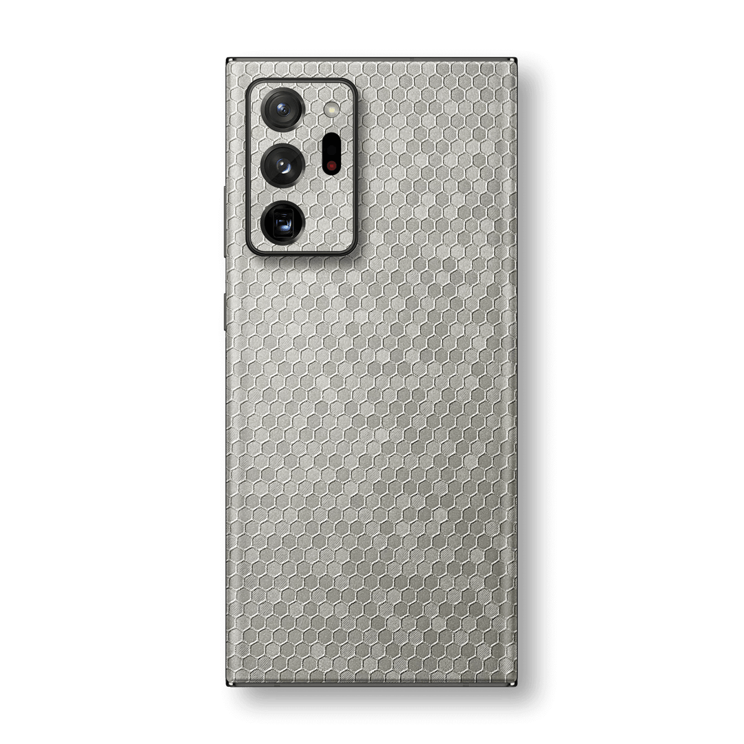 Samsung Galaxy NOTE 20 ULTRA Silver Honeycomb 3D Textured Skin Wrap Sticker Decal Cover Protector by EasySkinz