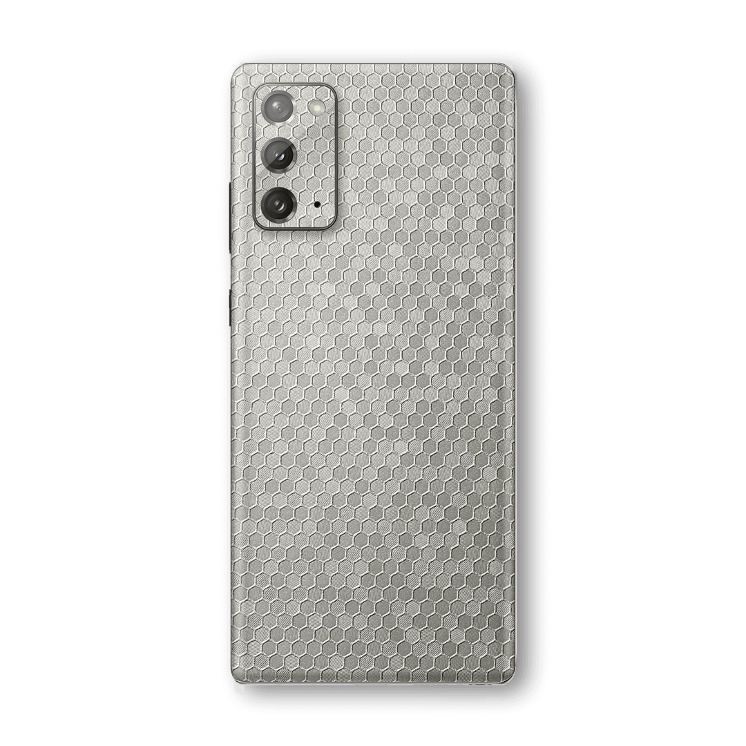 Samsung Galaxy NOTE 20 Silver Honeycomb 3D Textured Skin Wrap Sticker Decal Cover Protector by EasySkinz